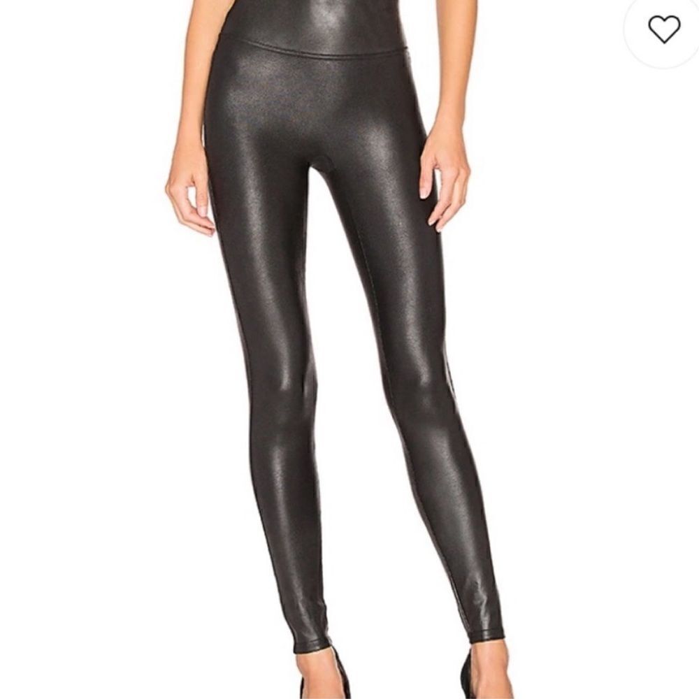 SPANX Faux Leather Black Leggings Size XS